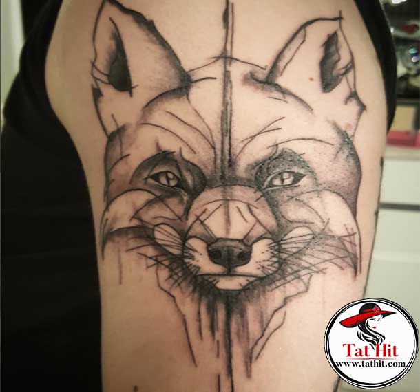 Fox head tattoo design