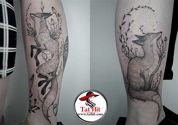 Grey fox tattoo Designs