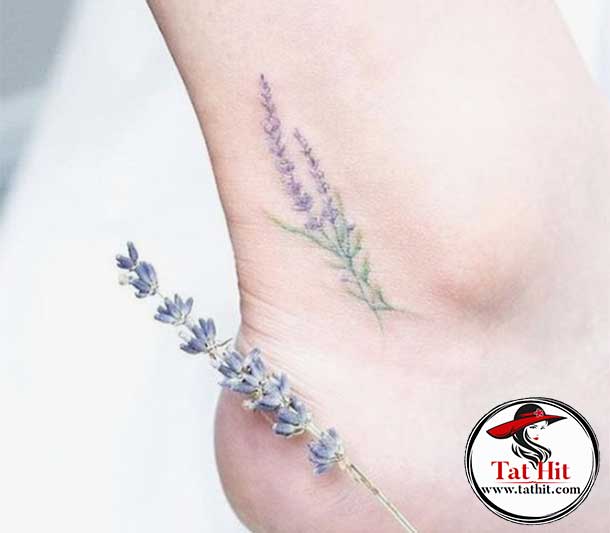 lavender tattoo ankle