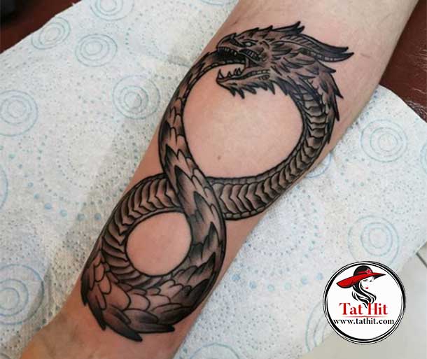ouroboros tattoo with infinity symbol