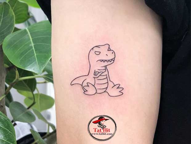 Dinosaur drawing tattoos