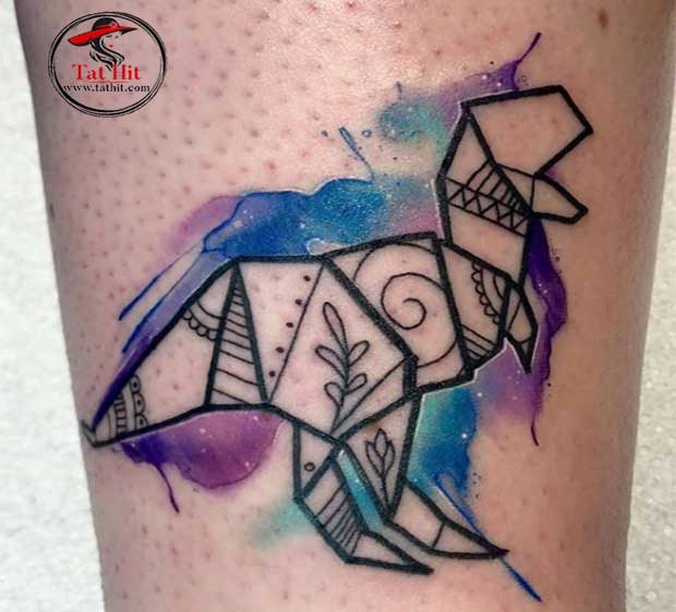 Origami Dinosaur tattoo designs