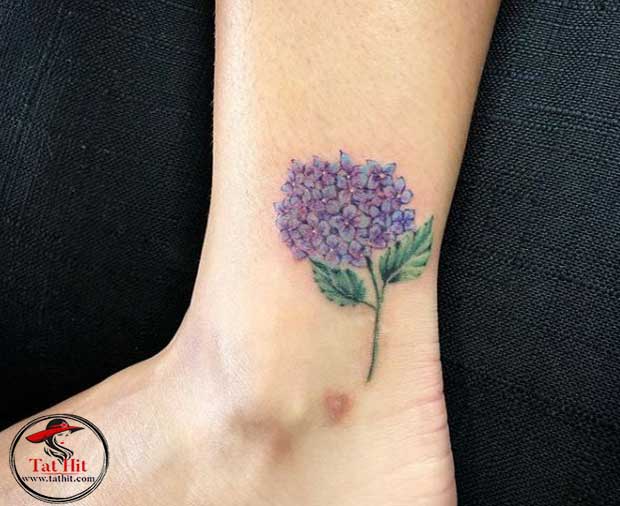 Purple Hydrangea tattoo