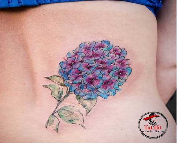 blue Hydrangea tattoo