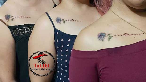 hydrangea tattoo on beauty-bone