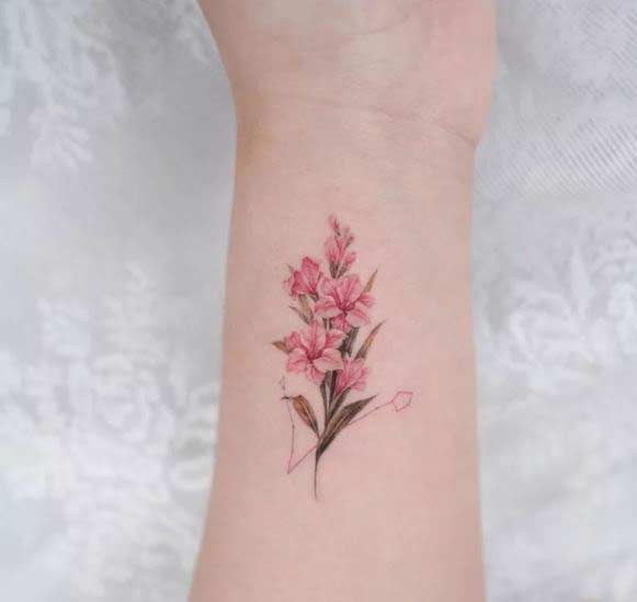 gladiolus flower tattoo