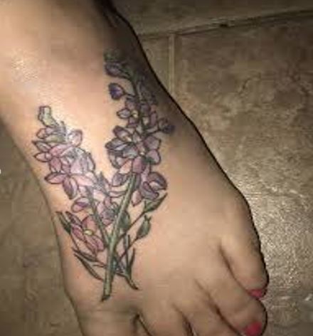 Larkspur Flower Tattoo Design