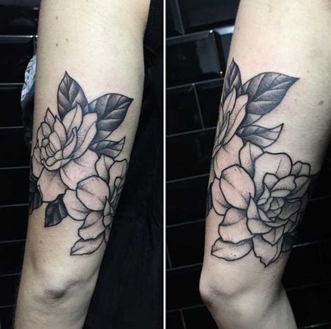 A Simple Gardenia Flower Tattoo Design