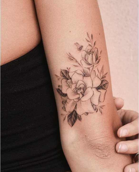 Gardenia Tattoo Design in a Sleek Style