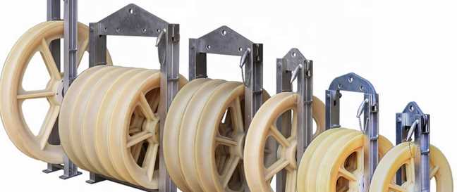 Nylon wheel stringing pulley blocks for transmission